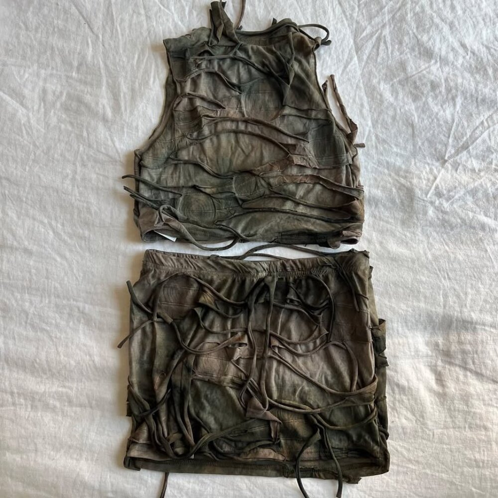 2/$15 | Distressed Tank Top / Skirt Set